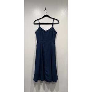 Banana Republic Chambray Denim MIDI Dress Women’s Size 8 Pockets Capsule Coastal